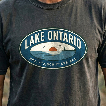 Lake Ontario Badge Cotton T-Shirt