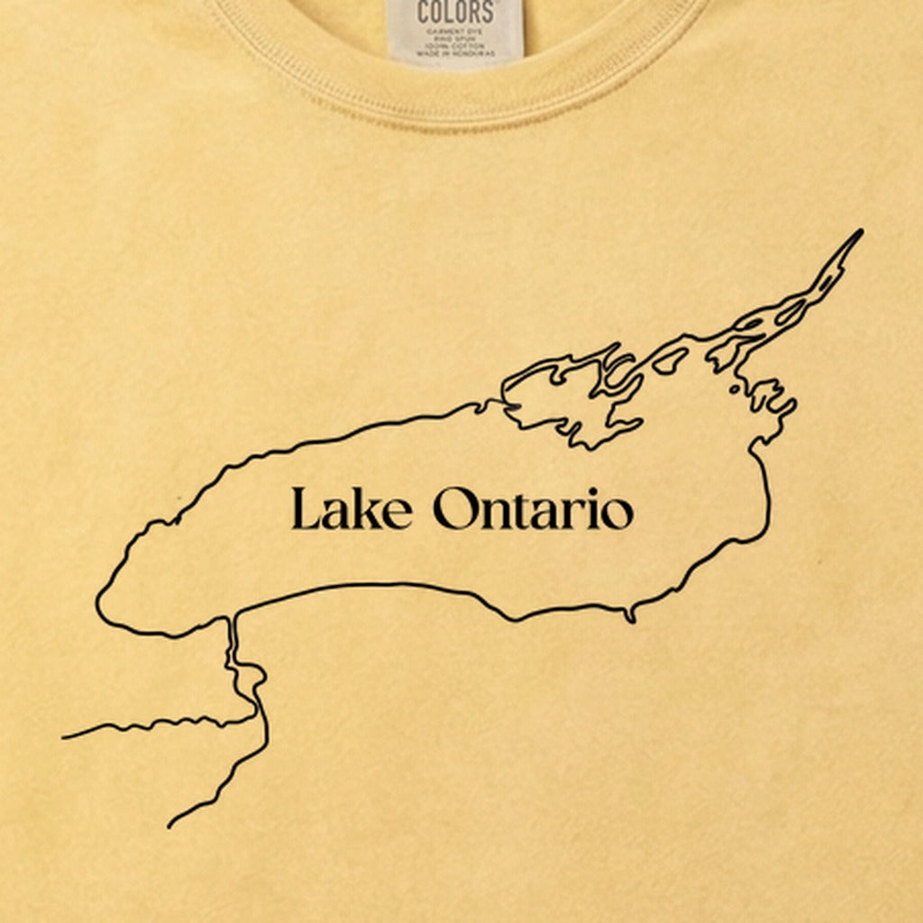 Lake Ontario Line Drawing Cotton T-Shirt