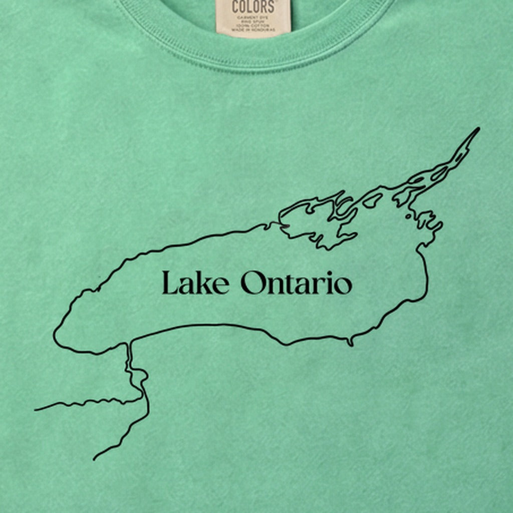 Lake Ontario Line Drawing Cotton T-Shirt