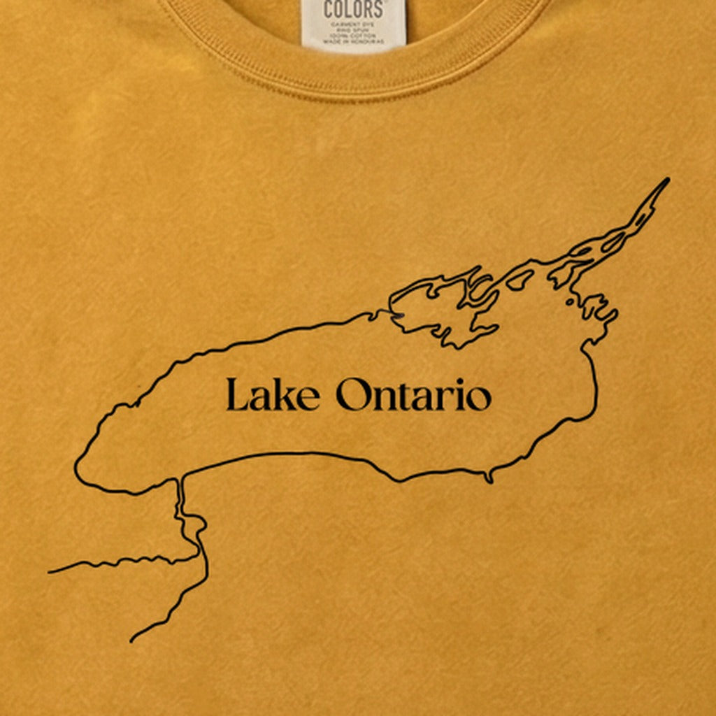 Lake Ontario Line Drawing Cotton T-Shirt