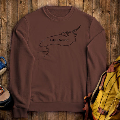 Lake Ontario Line Drawing Crewneck Sweatshirt