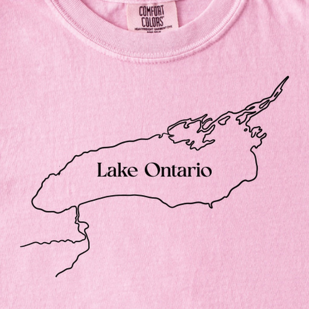 Lake Ontario Line Drawing Kids Cotton T-Shirt