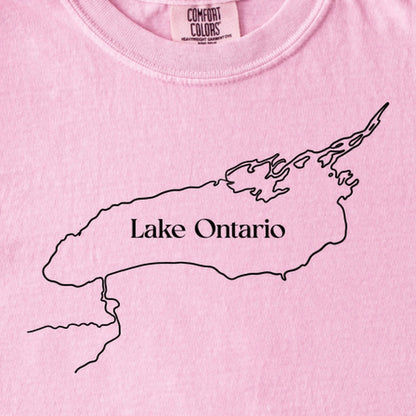 Lake Ontario Line Drawing Kids Cotton T-Shirt