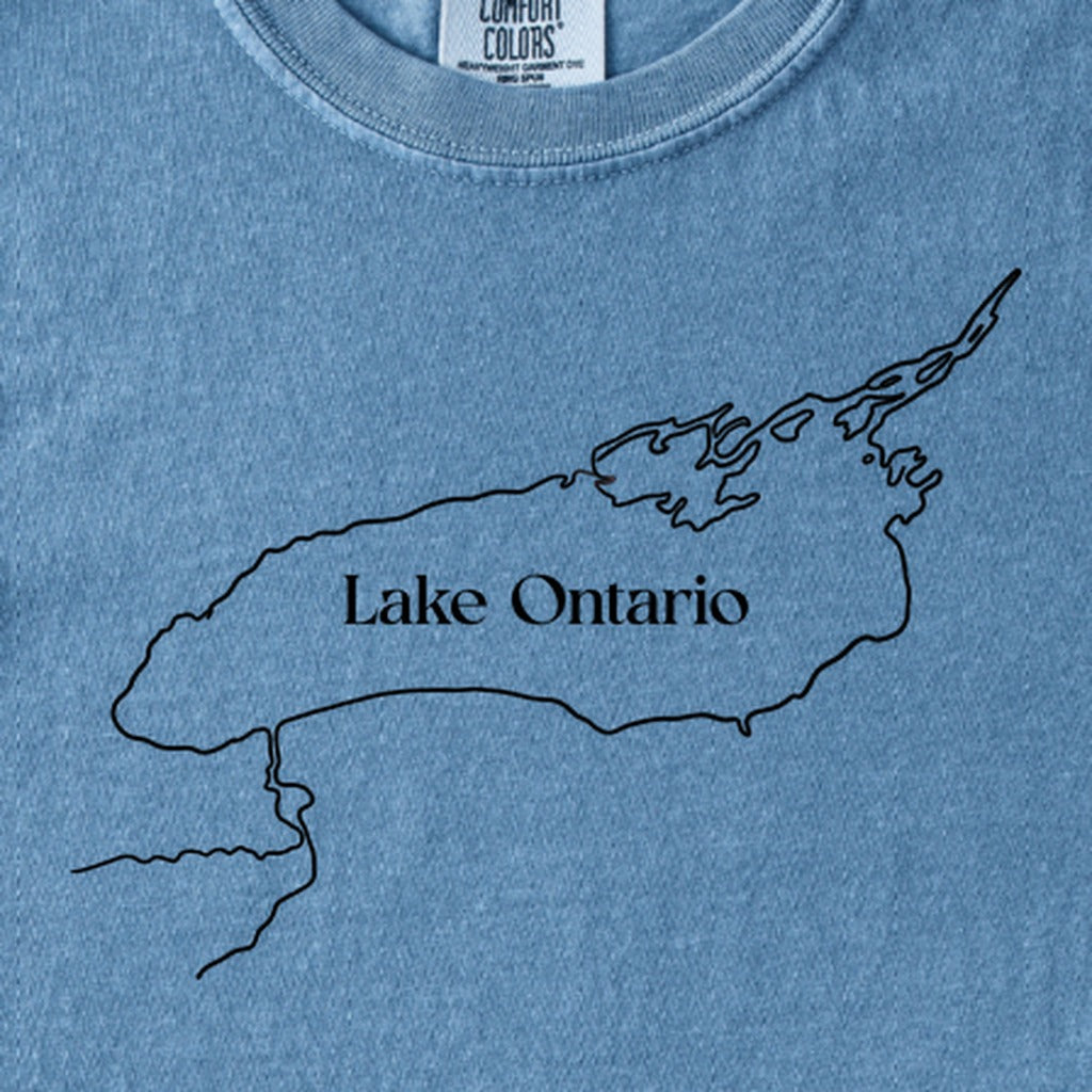 Lake Ontario Line Drawing Kids Cotton T-Shirt
