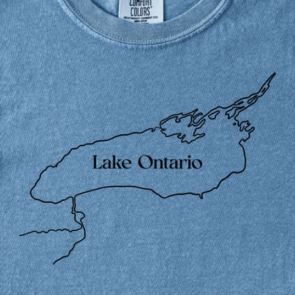 Lake Ontario Line Drawing Kids Cotton T-Shirt