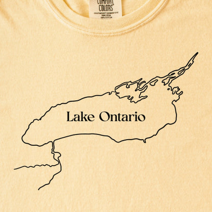 Lake Ontario Line Drawing Kids Cotton T-Shirt