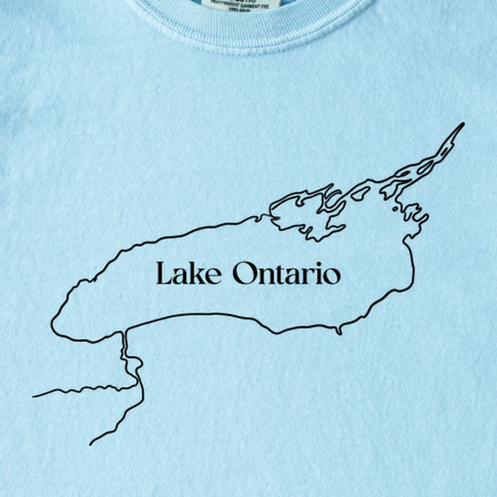 Lake Ontario Line Drawing Kids Cotton T-Shirt