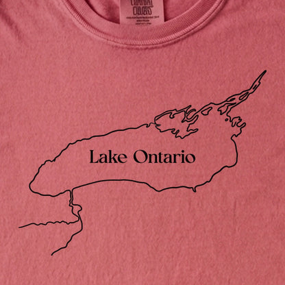 Lake Ontario Line Drawing Kids Cotton T-Shirt