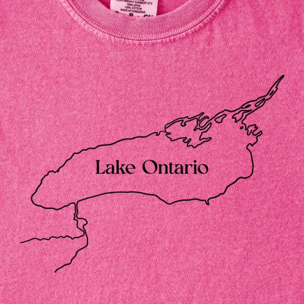 Lake Ontario Line Drawing Kids Cotton T-Shirt