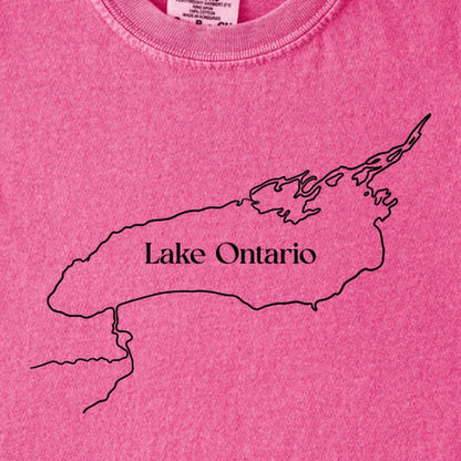 Lake Ontario Line Drawing Kids Cotton T-Shirt
