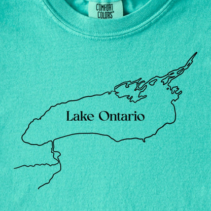 Lake Ontario Line Drawing Kids Cotton T-Shirt