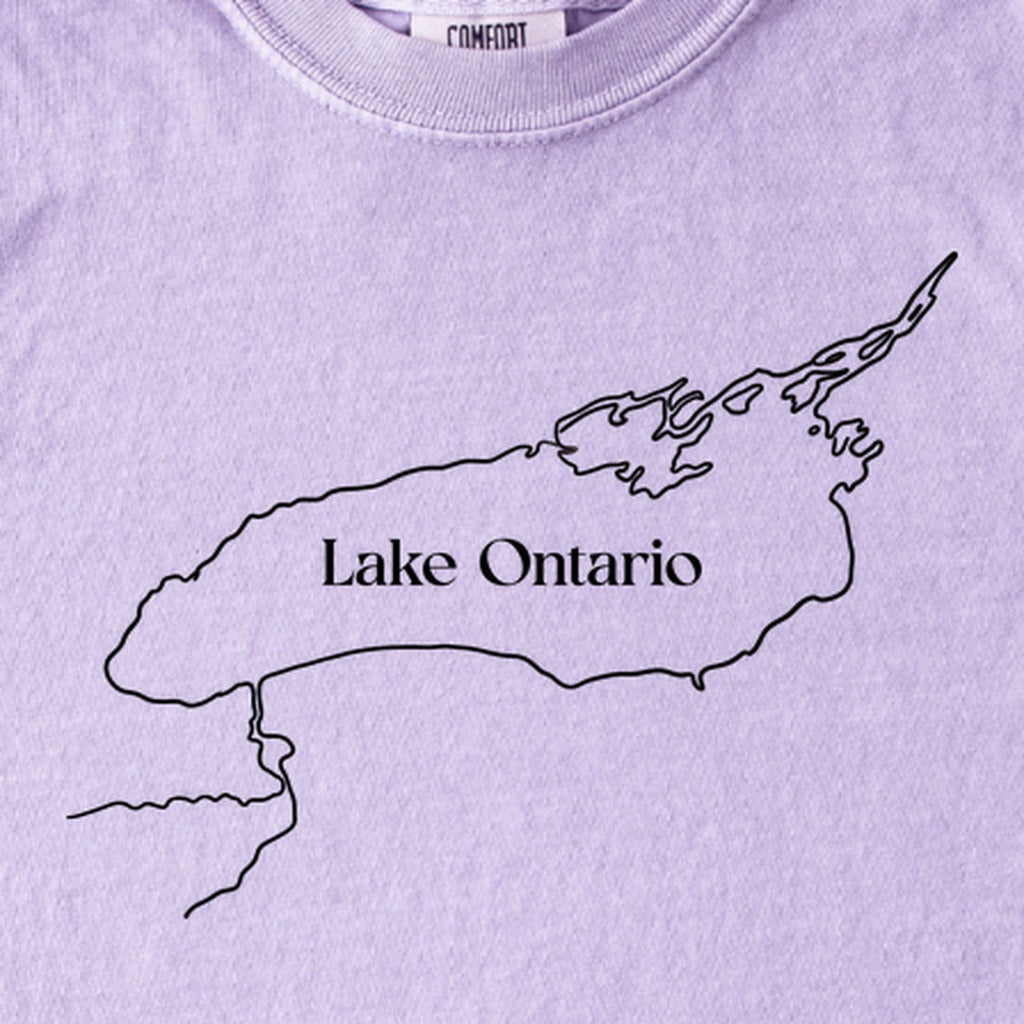 Lake Ontario Line Drawing Kids Cotton T-Shirt