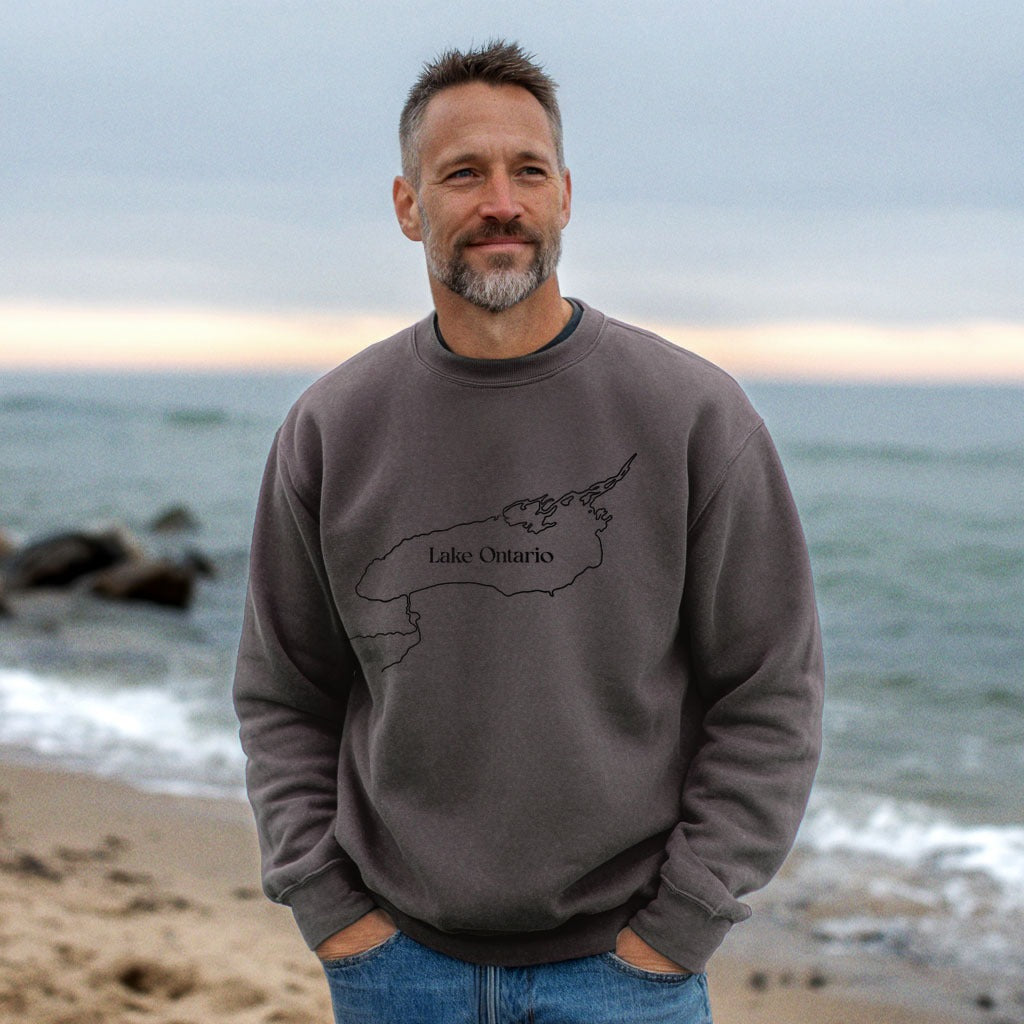 Lake Ontario Line Drawing Crewneck Sweatshirt