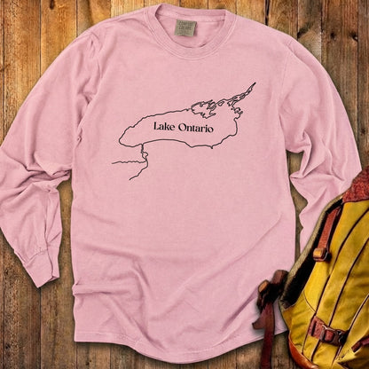 Lake Ontario Line Drawing Premium Long Sleeve