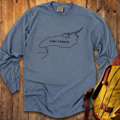 Lake Ontario Line Drawing Premium Long Sleeve