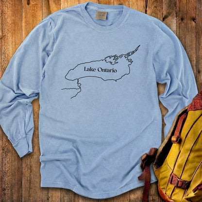Lake Ontario Line Drawing Premium Long Sleeve