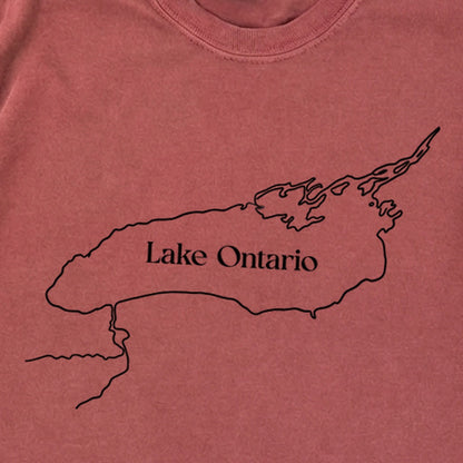 Lake Ontario Line Drawing Premium Long Sleeve