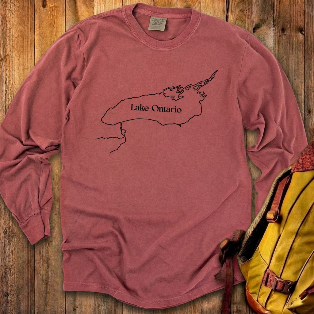 Lake Ontario Line Drawing Premium Long Sleeve