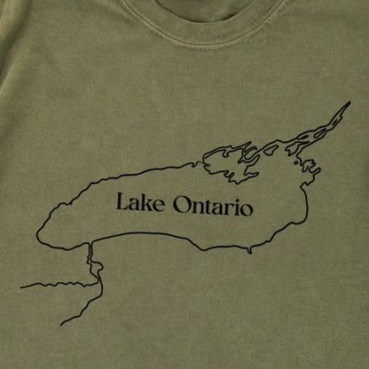 Lake Ontario Line Drawing Premium Long Sleeve