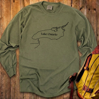 Lake Ontario Line Drawing Premium Long Sleeve