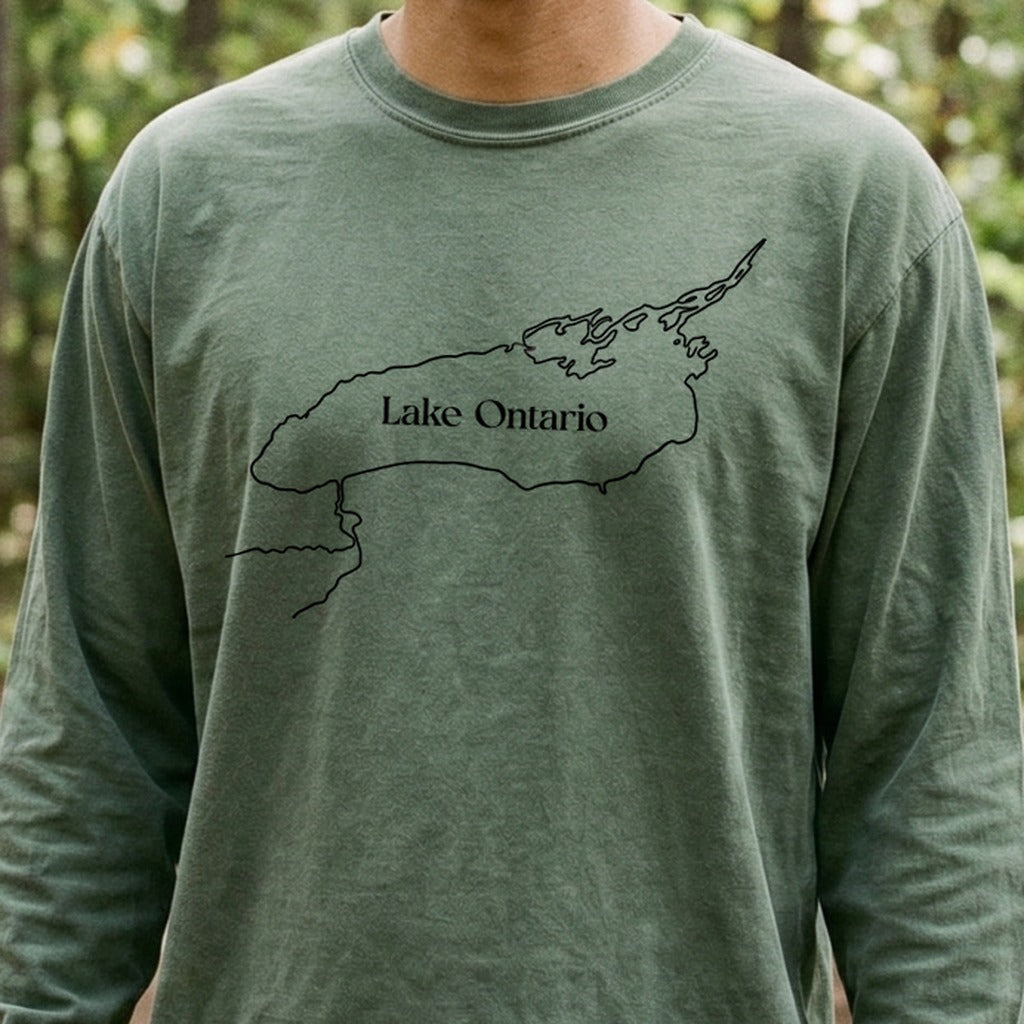Lake Ontario Line Drawing Premium Long Sleeve