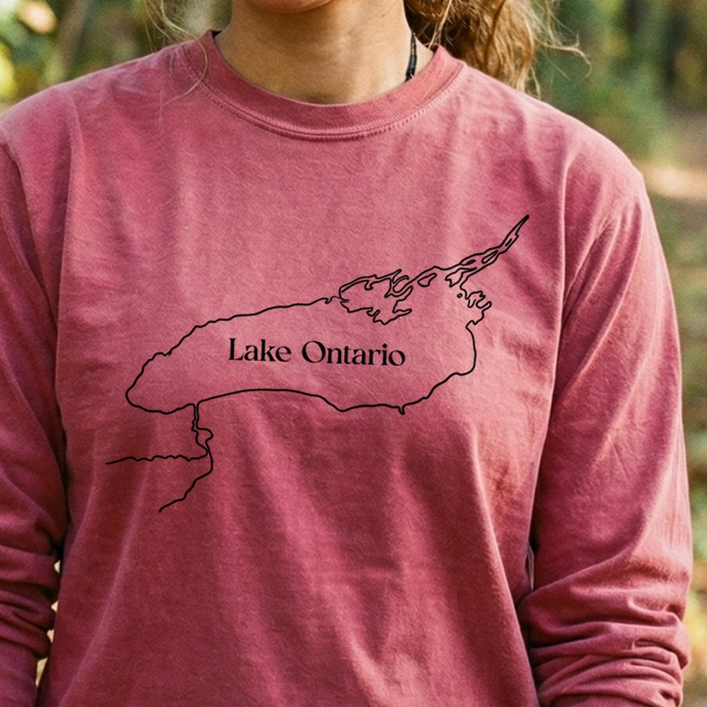Lake Ontario Line Drawing Premium Long Sleeve