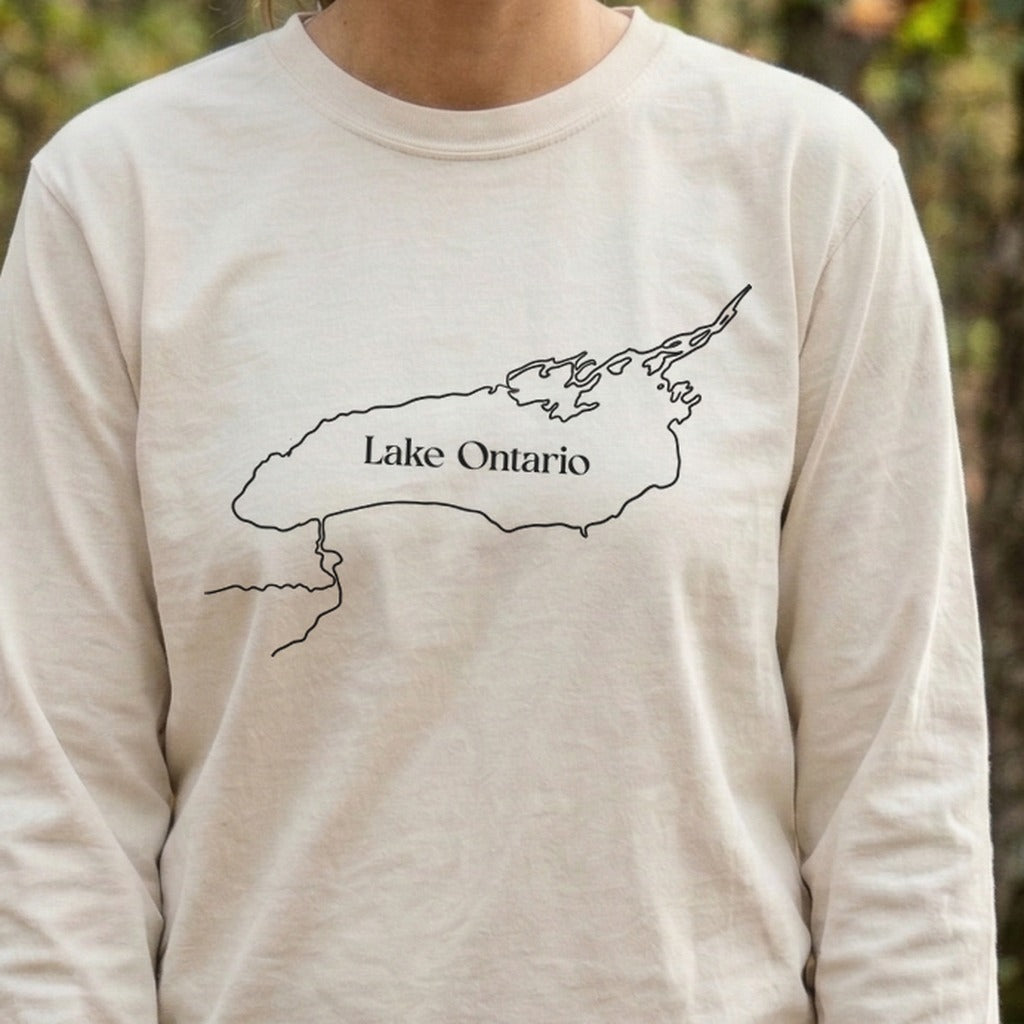 Lake Ontario Line Drawing Premium Long Sleeve