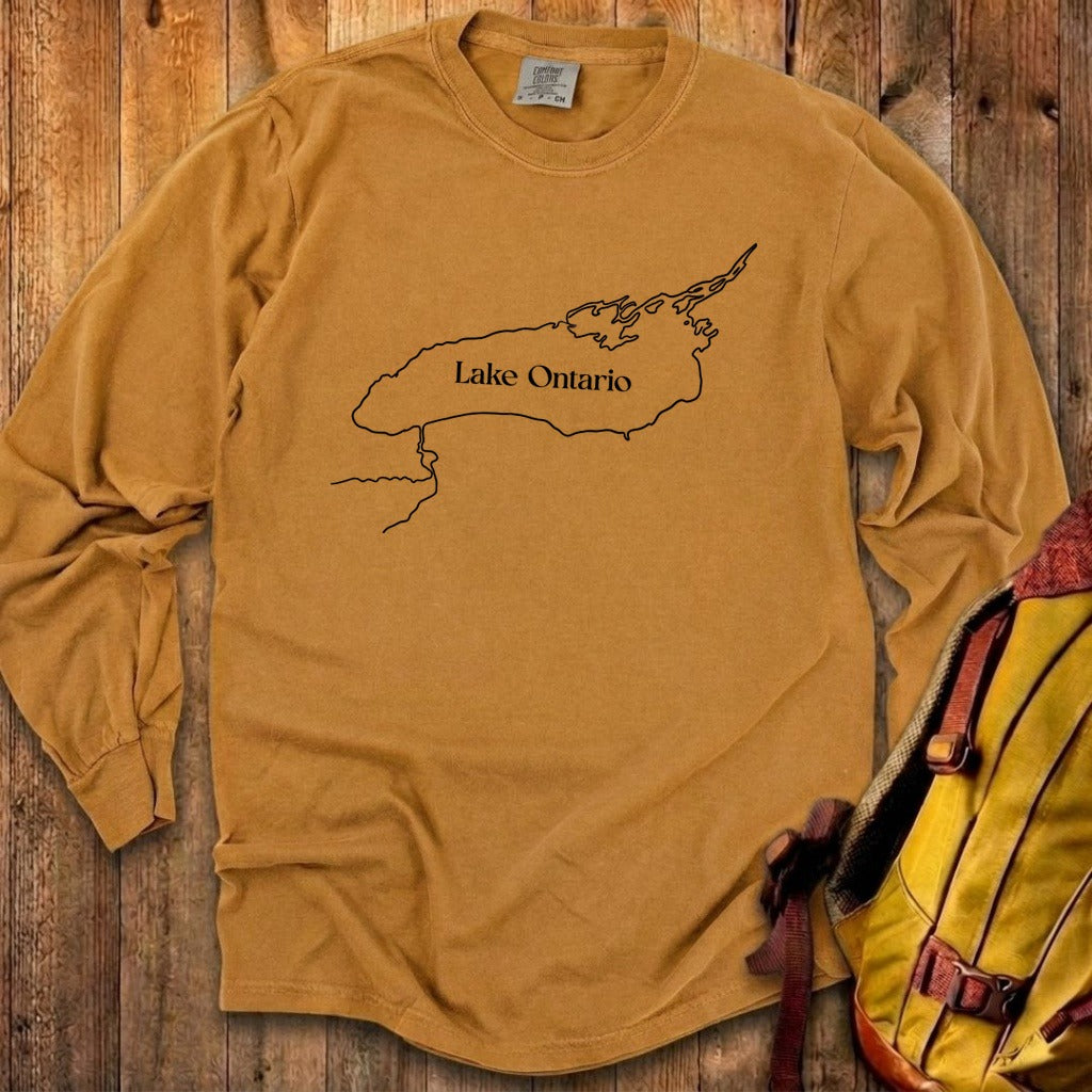 Lake Ontario Line Drawing Premium Long Sleeve
