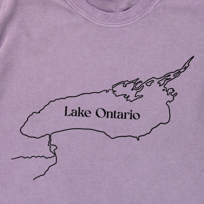 Lake Ontario Line Drawing Premium Long Sleeve