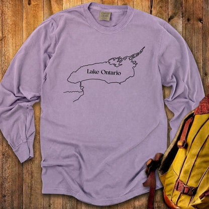 Lake Ontario Line Drawing Premium Long Sleeve
