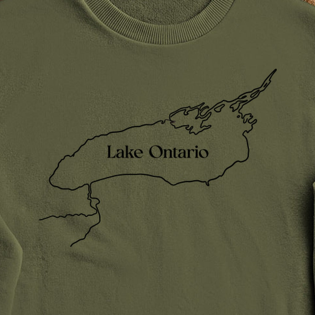 Lake Ontario Line Drawing Crewneck Sweatshirt