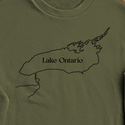Lake Ontario Line Drawing Crewneck Sweatshirt