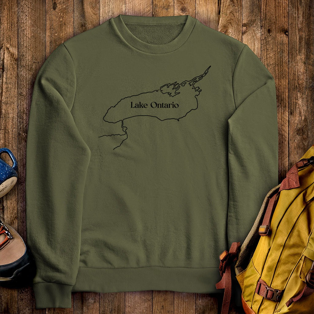 Lake Ontario Line Drawing Crewneck Sweatshirt