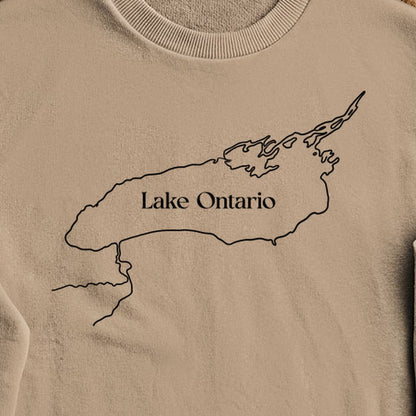 Lake Ontario Line Drawing Crewneck Sweatshirt