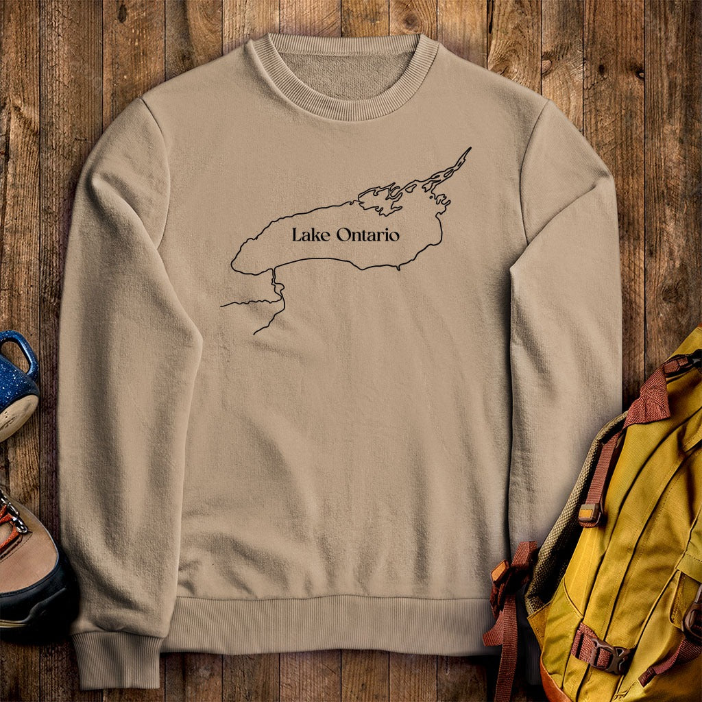 Lake Ontario Line Drawing Crewneck Sweatshirt