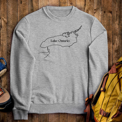Lake Ontario Line Drawing Crewneck Sweatshirt