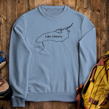 Lake Ontario Line Drawing Crewneck Sweatshirt