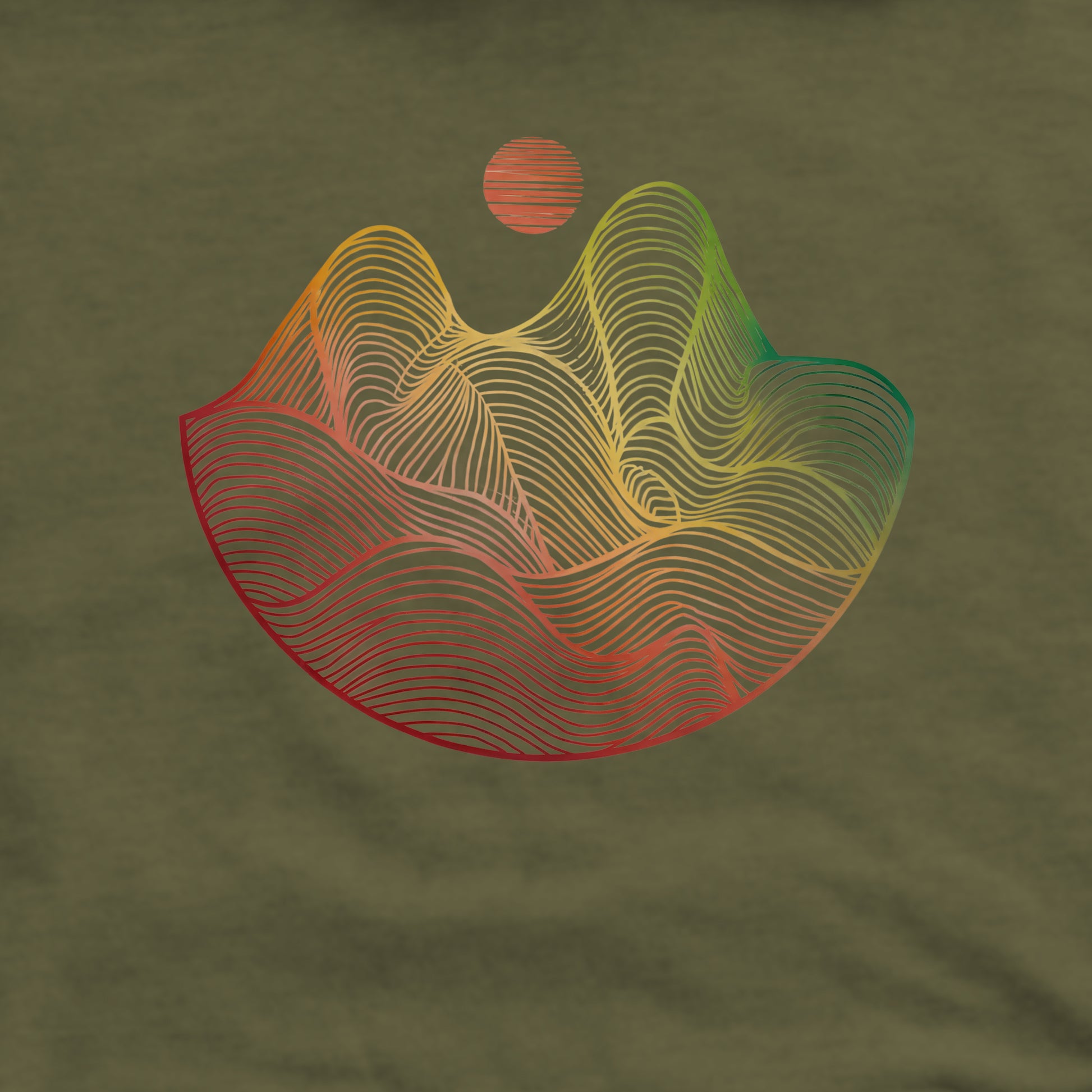 Mountain Sunset Woodblock Crewneck Sweatshirt Adventure and Outdoors Themed Sweatshirt