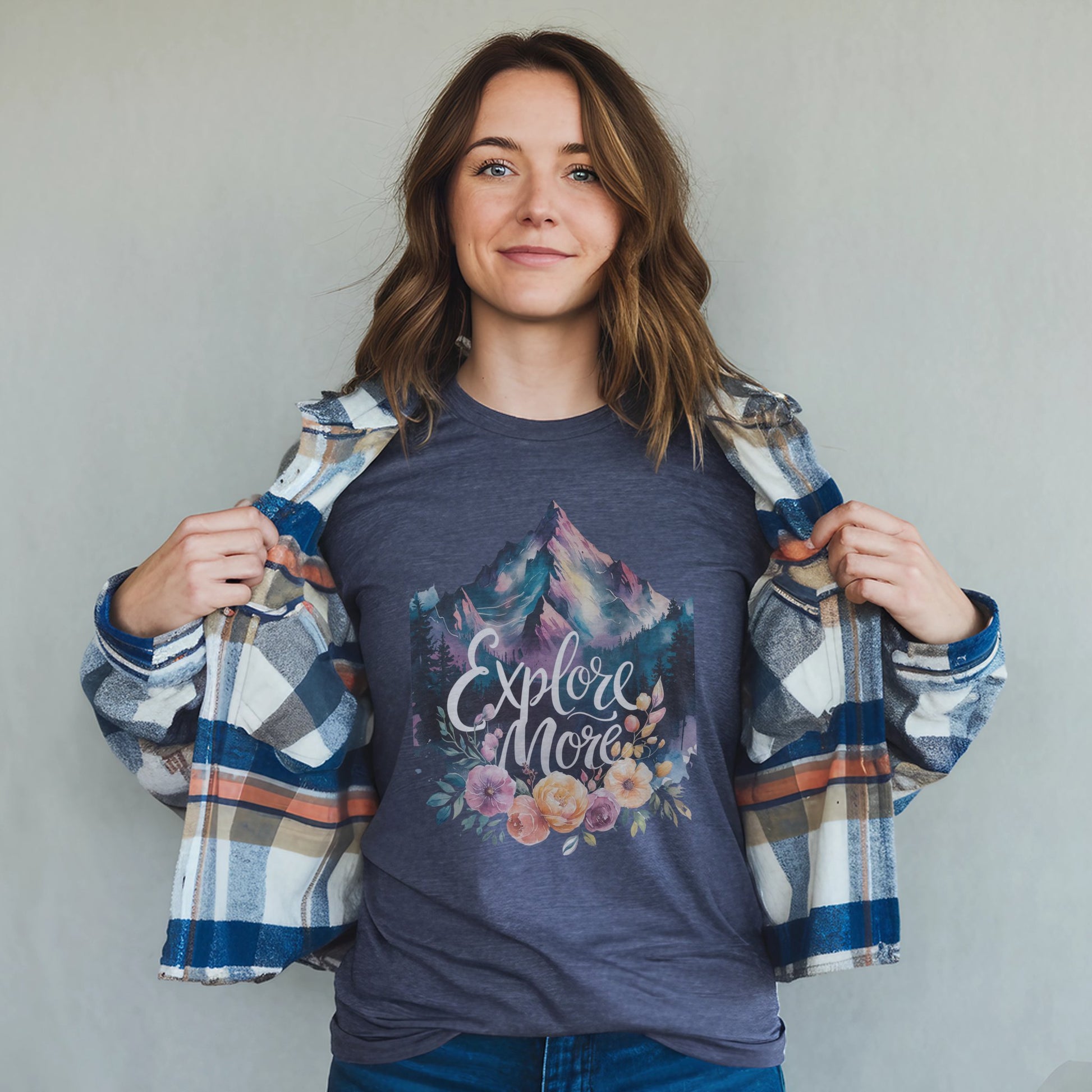 Explore More Mountain Watercolor T-Shirt Adventure and Outdoors Themed T-Shirt