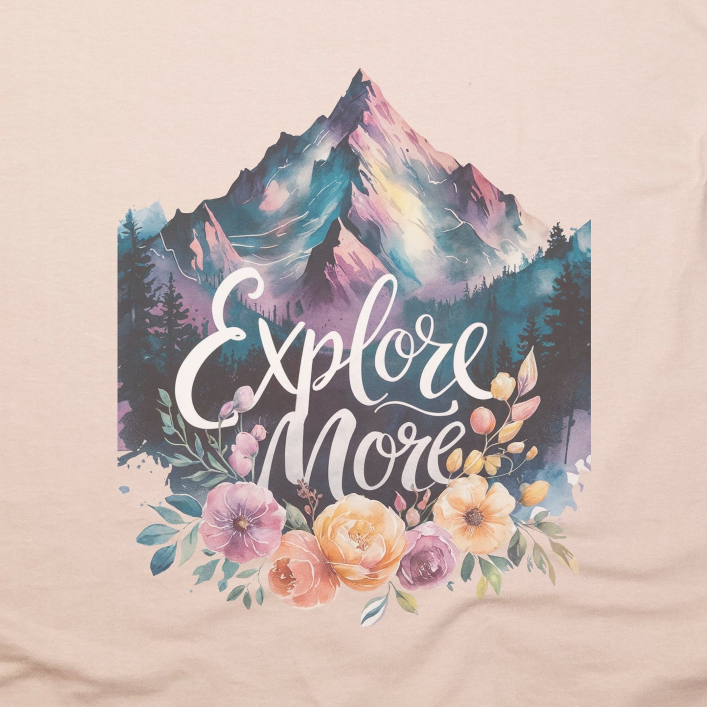 Explore More Mountain Watercolor T-Shirt Adventure and Outdoors Themed T-Shirt