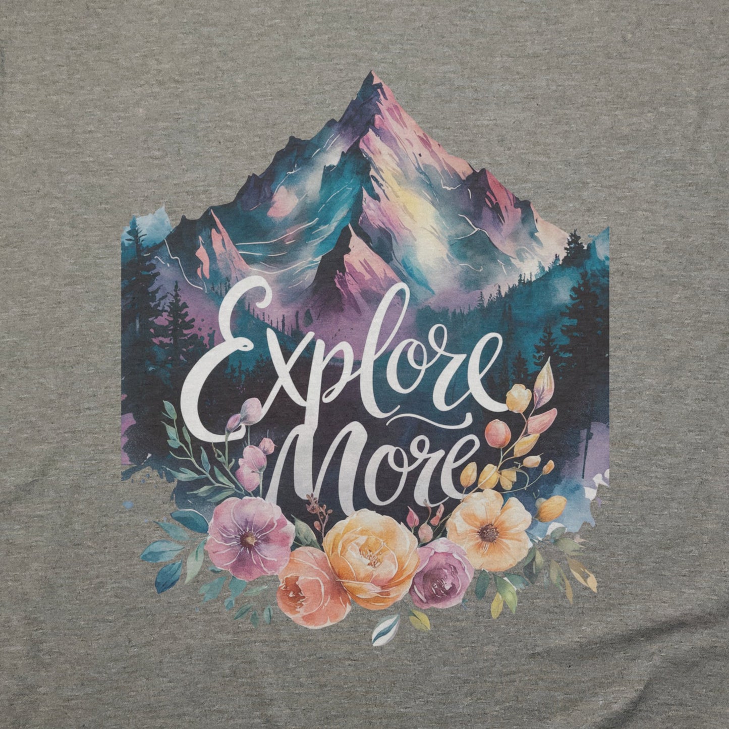 Explore More Mountain Watercolor T-Shirt Adventure and Outdoors Themed T-Shirt