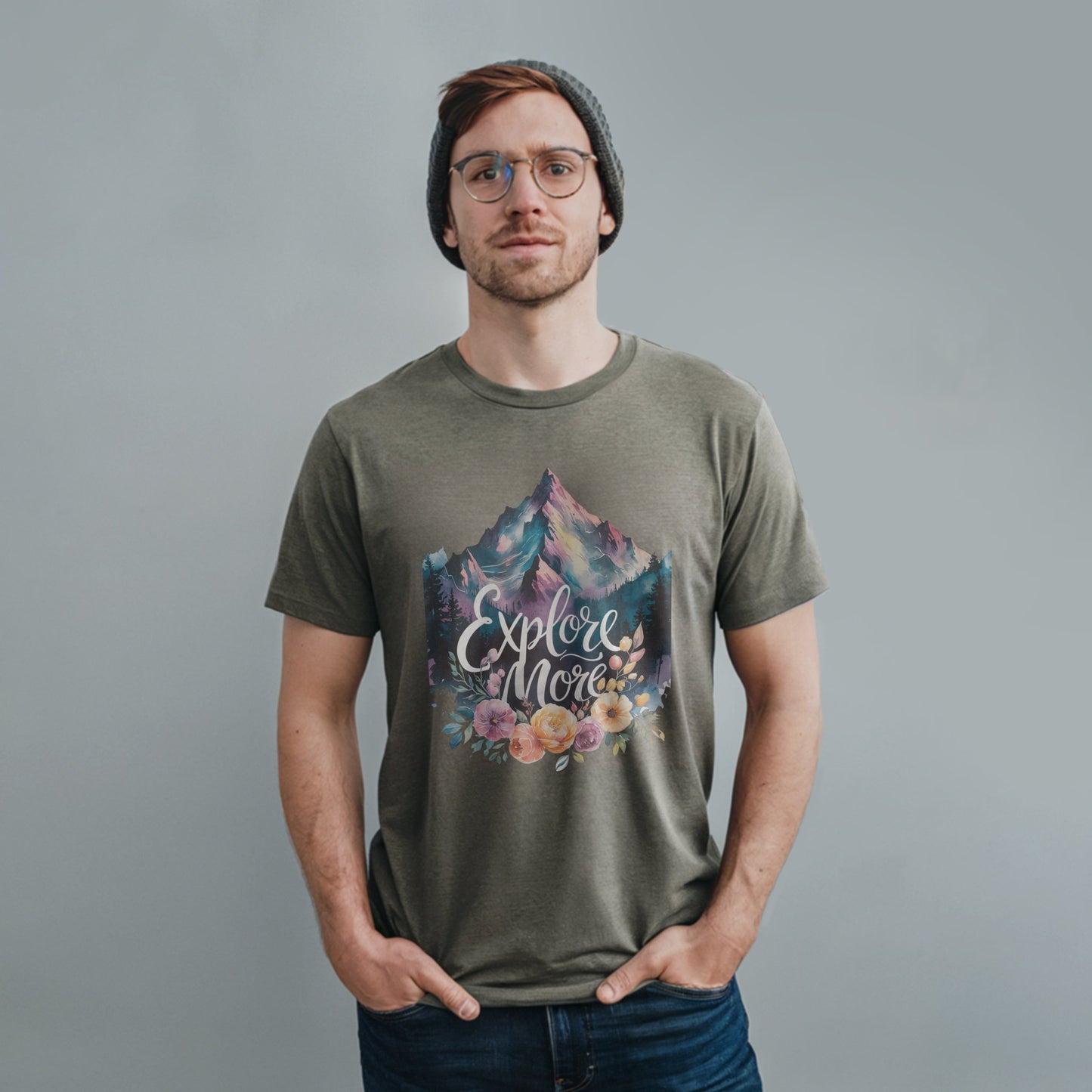 Explore More Mountain Watercolor T-Shirt Adventure and Outdoors Themed T-Shirt