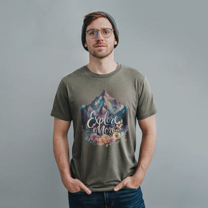 Explore More Mountain Watercolor T-Shirt Adventure and Outdoors Themed T-Shirt