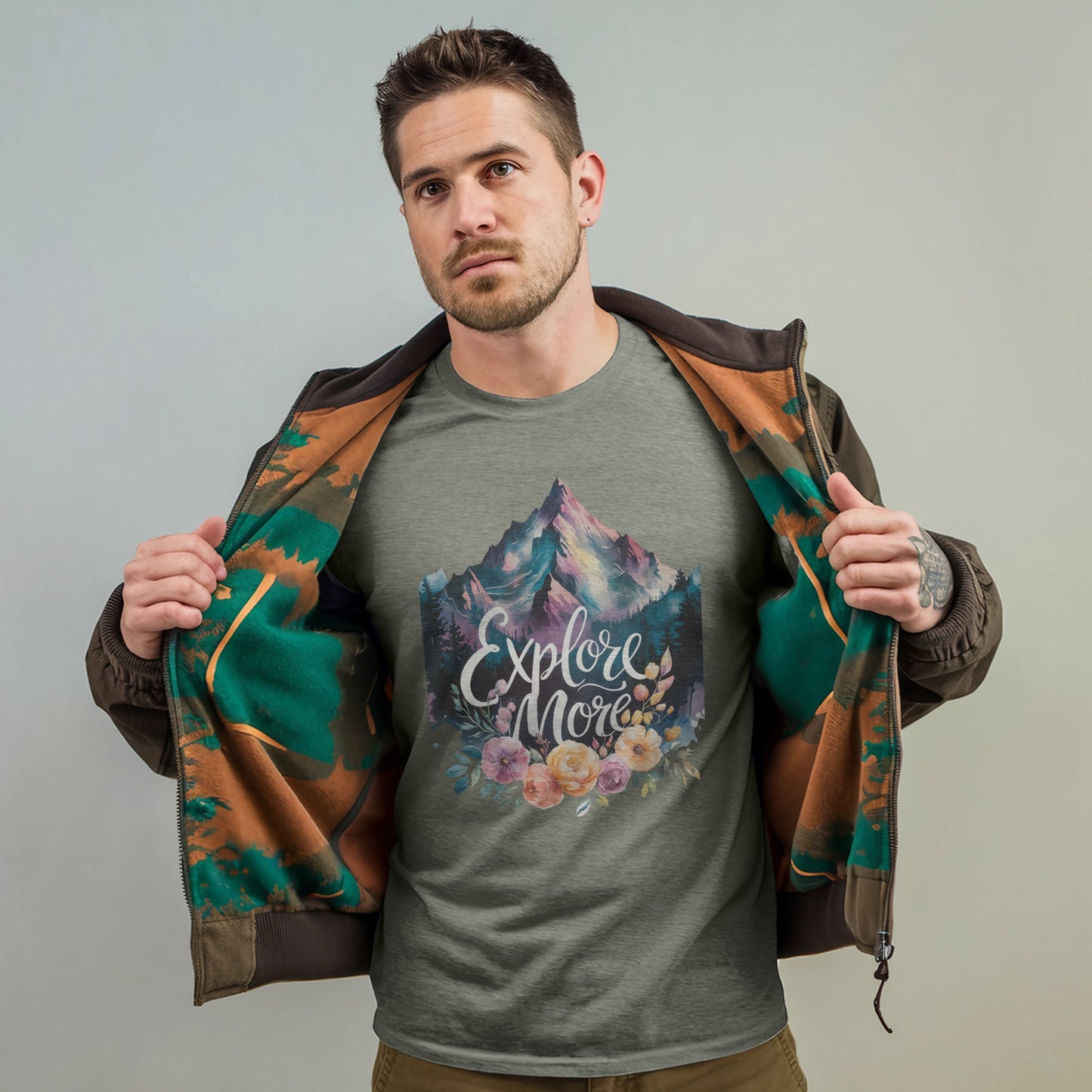 Explore More Mountain Watercolor T-Shirt Adventure and Outdoors Themed T-Shirt