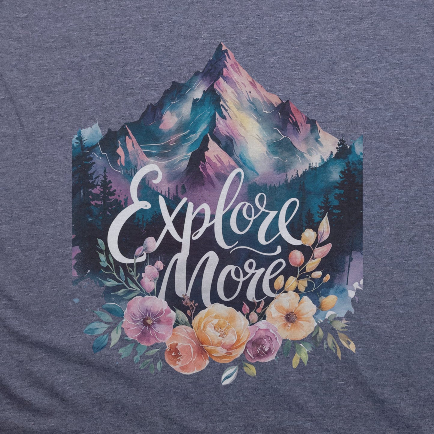 Explore More Mountain Watercolor T-Shirt Adventure and Outdoors Themed T-Shirt