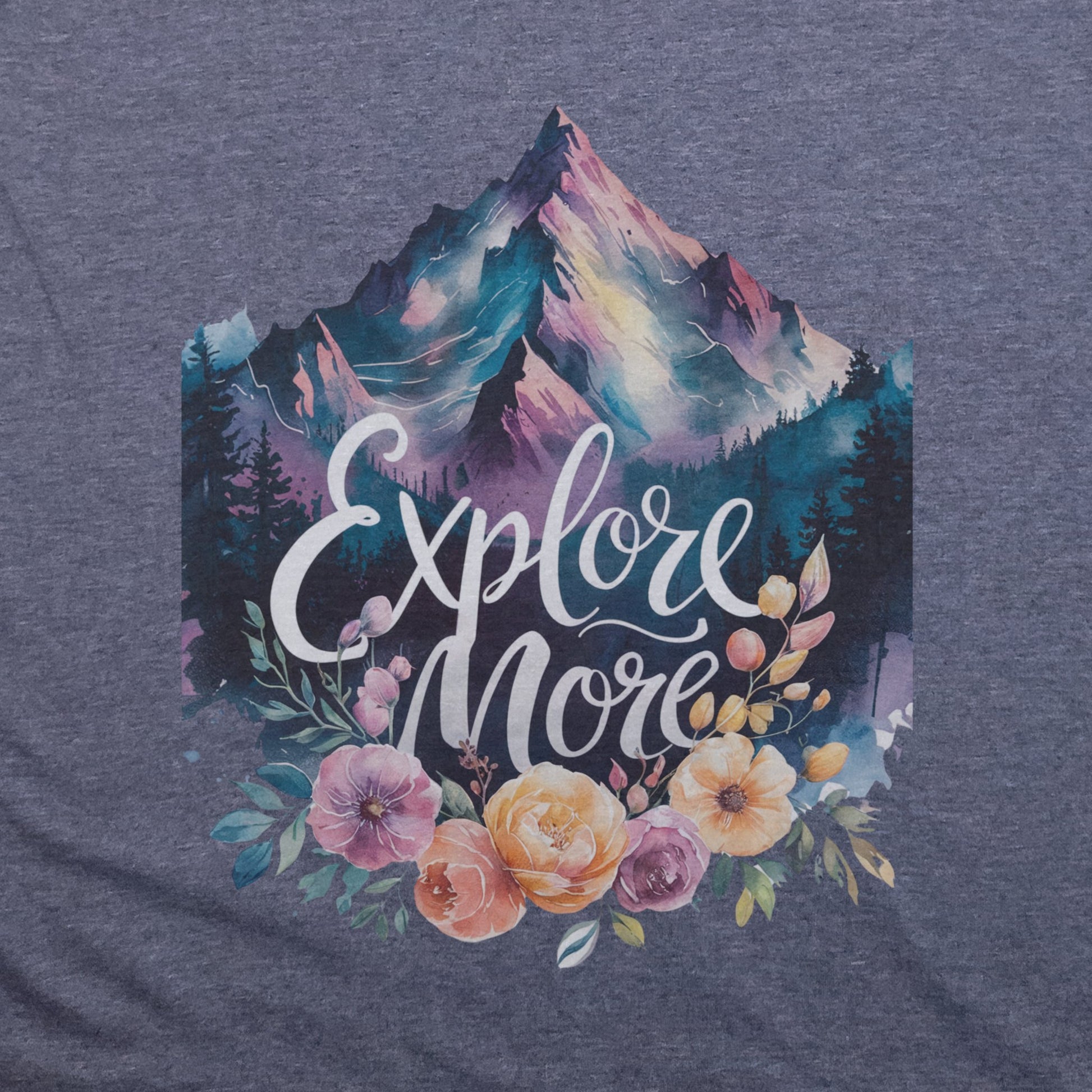 Explore More Mountain Watercolor T-Shirt Adventure and Outdoors Themed T-Shirt