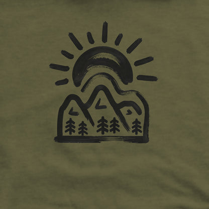 Painted Peaks Crewneck Sweatshirt Adventure and Outdoors Themed Sweatshirt