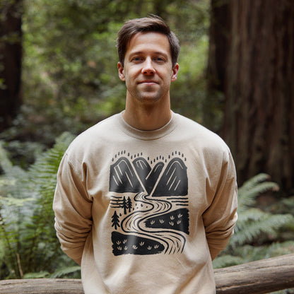 Valley Trails Crewneck Sweatshirt Adventure and Outdoors Themed Sweatshirt