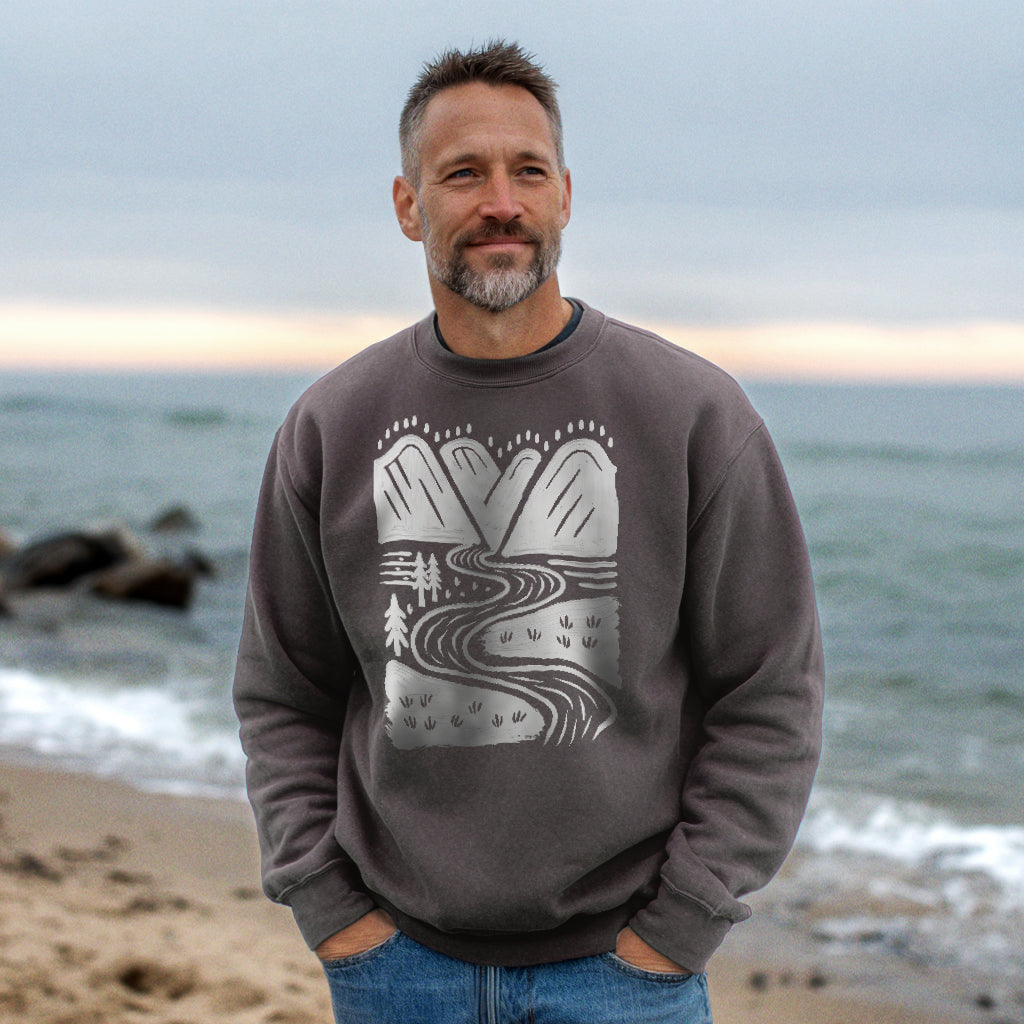 Valley Trails Crewneck Sweatshirt Adventure and Outdoors Themed Sweatshirt