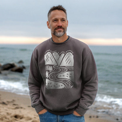 Valley Trails Crewneck Sweatshirt Adventure and Outdoors Themed Sweatshirt